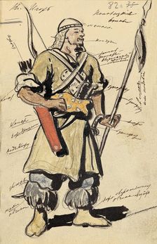 Costume design for the opera Prince Igor by A, Borodin, 1908