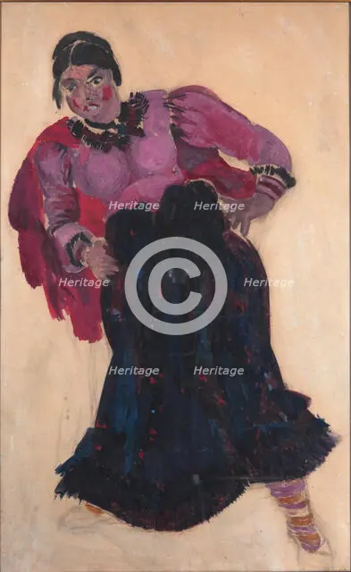 Costume design for the opera "Quiet Flows the Don" by Ivan Dzerzhinsky, 1936. Creator: Fyodor Fyodorovsky.