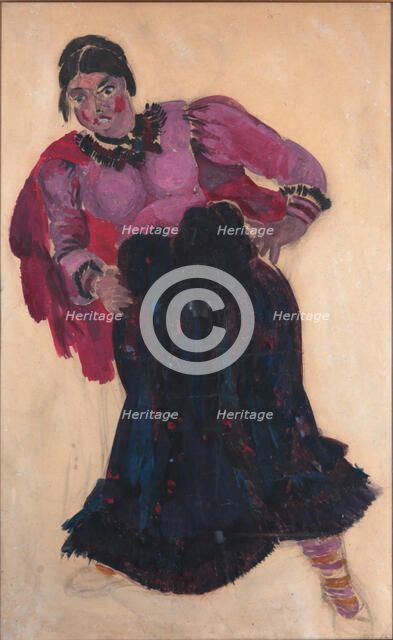 Costume design for the opera "Quiet Flows the Don" by Ivan Dzerzhinsky, 1936. Creator: Fyodor Fyodorovsky.