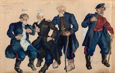 Costume design for the opera "Quiet Flows the Don" by Ivan Dzerzhinsky, 1936. Creator: Fyodor Fyodorovsky