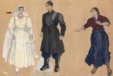 Costume design for the opera "Quiet Flows the Don" by Ivan Dzerzhinsky, c1930s? Creator: Fyodor Fyodorovsky