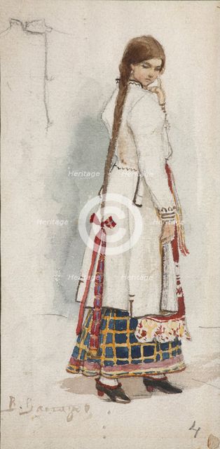 Costume design for the opera Rusalka by A. Dargomyzhsky. Artist: Vasnetsov, Viktor Mikhaylovich (1848-1926)