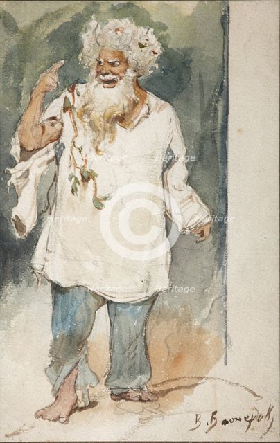 Costume design for the opera Rusalka by A. Dargomyzhsky. Artist: Vasnetsov, Viktor Mikhaylovich (1848-1926)