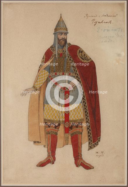 Costume design for the opera Ruslan and Lyudmila by M. Glinka.
