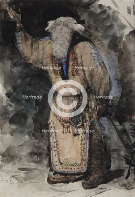Costume design for the opera Ruslan and Lyudmila by M. Glinka. Artist: Serov, Valentin Alexandrovich (1865-1911)