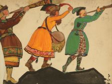 Costume design for the opera Snow Maiden by N. Rimsky-Korsakov, 1919. Artist: Roerich, Nicholas (1874-1947)