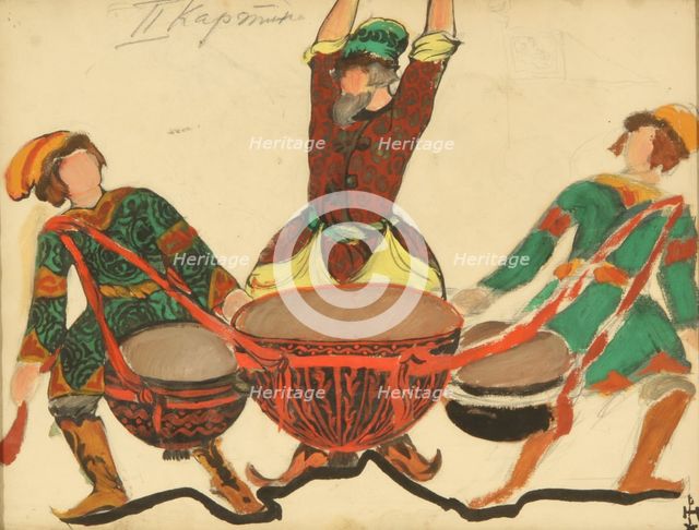 Costume design for the opera Snow Maiden by N. Rimsky-Korsakov, 1919. Artist: Roerich, Nicholas (1874-1947)