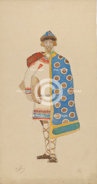 Costume design for the opera Snow Maiden by N, Rimsky-Korsakov, 1910s.