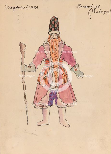 Costume design for the opera Snow Maiden by N, Rimsky-Korsakov, 1928.