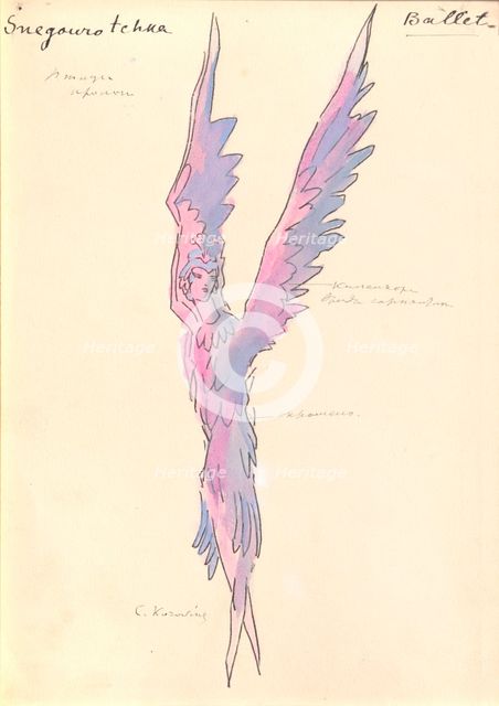 Costume design for the opera Snow Maiden by N, Rimsky-Korsakov, 1928.