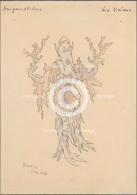 Costume design for the opera Snow Maiden by N, Rimsky-Korsakov, 1928.