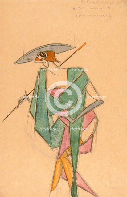 Costume design for the play "Sherlock Holmes and Nick Carter" in the Proletcult Theatre, 1922. Creator: Eisenstein, Sergei Mikhailovich (1898-1948).