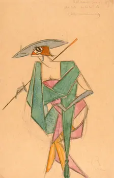 Costume design for the play "Sherlock Holmes and Nick Carter" in the Proletcult Theatre, 1922. Creator: Eisenstein, Sergei Mikhailovich (1898-1948)