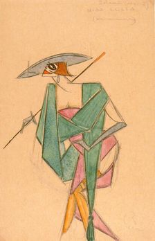 Costume design for the play "Sherlock Holmes and Nick Carter" in the Proletcult Theatre, 1922. Creator: Eisenstein, Sergei Mikhailovich (1898-1948)