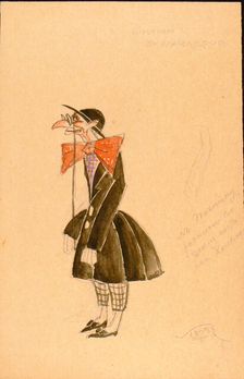 Costume design for the play "Sherlock Holmes and Nick Carter" in the Proletcult Theatre, 1922. Creator: Eisenstein, Sergei Mikhailovich (1898-1948)