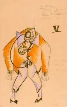 Costume design for the play "Sherlock Holmes and Nick Carter" in the Proletcult Theatre, 1922. Creator: Eisenstein, Sergei Mikhailovich (1898-1948)