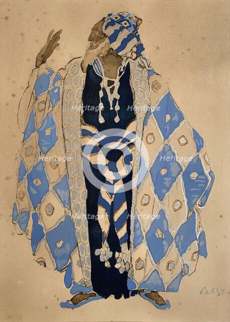 Costume design for the play "The Martyrdom of St. Sebastian" by Gabriele D'Annuzio, 1911. Creator: Bakst; Léon (1866-1924).