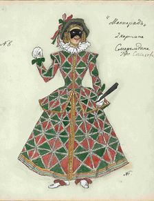 Costume design for the play The Masquerade by M. Lermontov, 1917. Creator: Golovin, Alexander Yakovlevich (1863-1930)