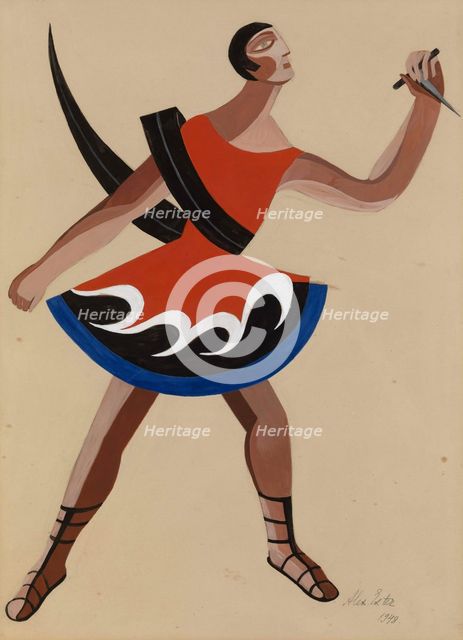 Costume Design for the Play The Phoenician Women by Euripides, 1948. Artist: Exter, Alexandra Alexandrovna (1882-1949)