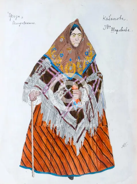 Costume design for the play 'The Storm', by Alexander Ostrovsky, 1916. Artist: Aleksandr Golovin