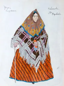 Costume design for the play The Storm by Alexander Ostrovsky, 1916. Artist: Aleksandr Golovin