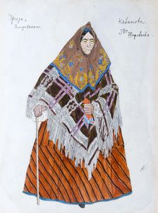 Costume design for the play The Storm by Alexander Ostrovsky, 1916. Artist: Aleksandr Golovin