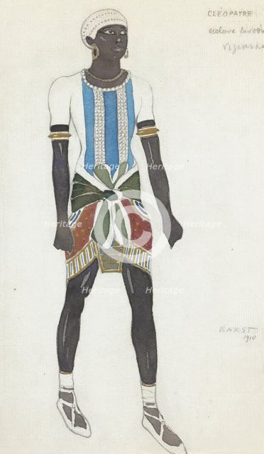 Costume design for Vaslav Nijinsky in the ballet Cleopatra by A. Arensky, 1910. Artist: Bakst, Léon (1866-1924)