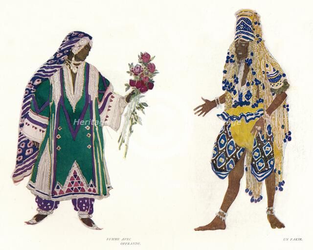 'Costume Designs for the Russian Ballet Le Dieu Bleu', c1912. Artist: Leon Bakst.