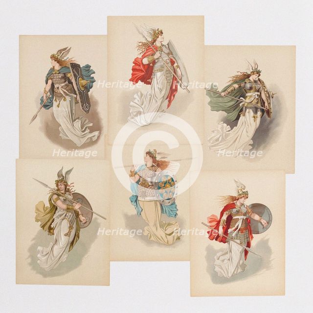 Costume designs for opera Der Ring des Nibelungen by Richard Wagner, 1889.