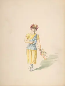 Costume for a Youth in Yellow and Blue, n.d.. Creator: Charles Bianchini