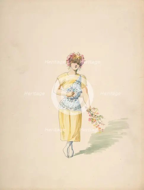 Costume for a Youth in Yellow and Blue, n.d.. Creator: Charles Bianchini.