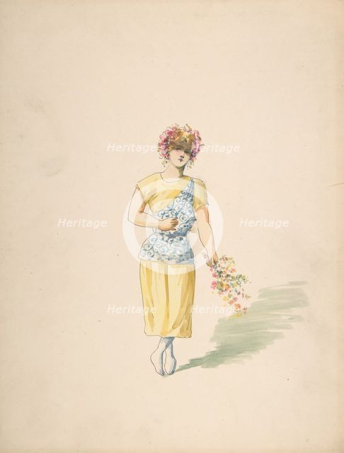 Costume for a Youth in Yellow and Blue, n.d.. Creator: Charles Bianchini.