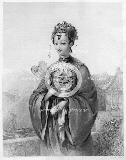 Costume of a Chinese lady, 1838. Artist: JJ Penstone