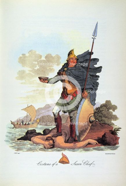 'Costume of a Saxon Chief', 1814. Creator: Charles Hamilton Smith.