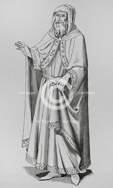 Costume of an Italian Jew in the 15th century, (1878).  Creator: Unknown.