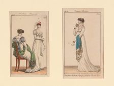 Costume Parisien Fashion Plates, from the Journal of Ladies and Fashion, France, 1804 and 1806. Creator: Unknown