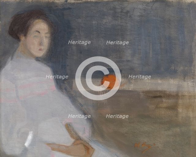 Costume Picture I (Girl with Orange, The Baker's Daughter), 1908-1909. Creator: Helene Schjerfbeck.