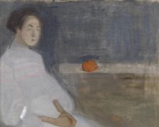 Costume Picture I (Girl with Orange, The Baker's Daughter), 1908-1909. Creator: Helene Schjerfbeck