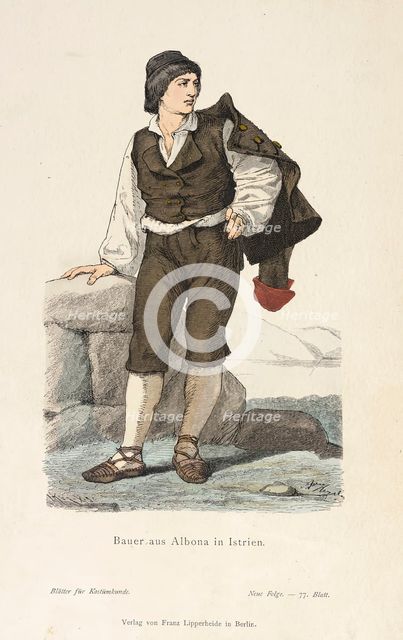 Costume Plate (Bauer aus Albona in Istrien), 19th century. Creator: Unknown.