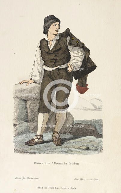 Costume Plate (Bauer aus Albona in Istrien), 19th century. Creator: Unknown.