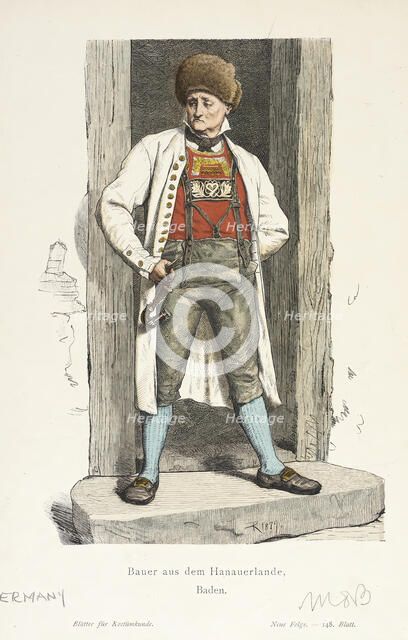 Costume Plate (Bauer aus dem Hanauerland, Baden), 1879. Creator: Unknown.