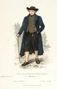 Costume Plate (Bauer aus der Gegend des Ettersberges, Thüringen), 19th century. Creators: Streller, Wilhelm Gustav Friedrich Hasemann