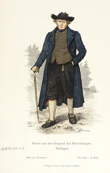 Costume Plate (Bauer aus der Gegend des Ettersberges, Thüringen), 19th century. Creators: Streller, Wilhelm Gustav Friedrich Hasemann