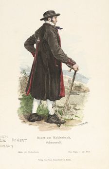 Costume Plate (Bauer aus Mühlenbach, Schwarzwald), 19th century. Creator: R. Henkel