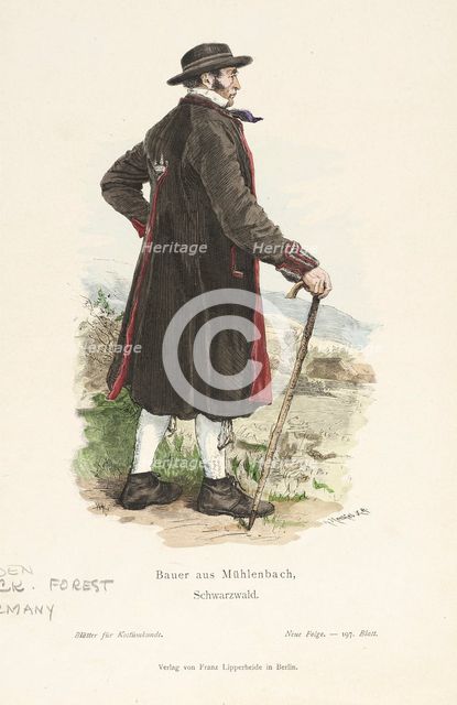 Costume Plate (Bauer aus Mühlenbach, Schwarzwald), 19th century. Creator: R. Henkel.