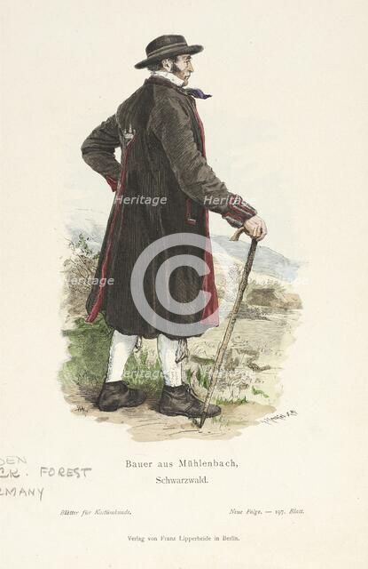 Costume Plate (Bauer aus Mühlenbach, Schwarzwald), 19th century. Creator: R. Henkel.