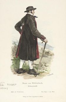 Costume Plate (Bauer aus Mühlenbach, Schwarzwald), 19th century. Creator: R. Henkel