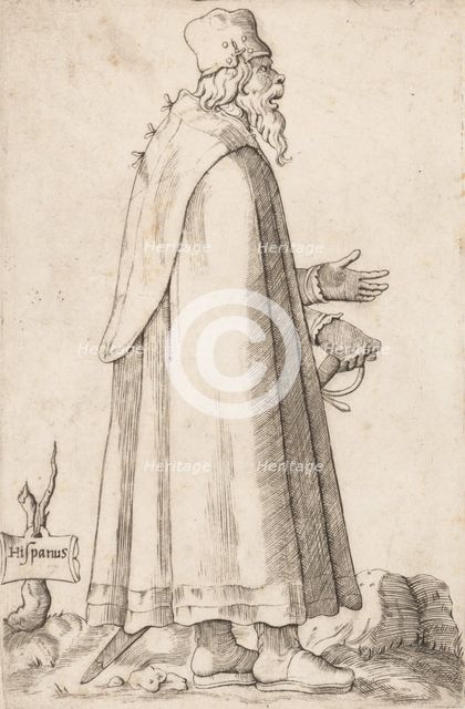 Costume Plate: Bearded Man from Spain, ca. 1557-58. Creator: Unknown.
