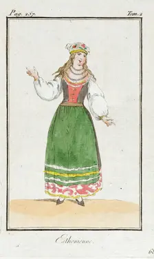 Costume Plate (Esthonienne), late 18th to early 19th century. Creator: Jacques Grasset de Saint-Sauveur
