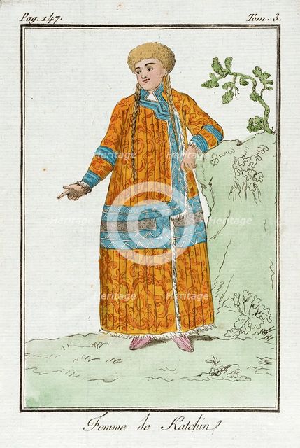 Costume Plate (Femme de Katchin), Late 18th to early 19th century. Creators: Jacques Grasset de Saint-Sauveur, LF Labrousse.